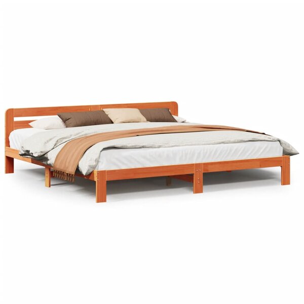 vidaXL Cadre de lit sans matelas cire marron 180x200cm bois pin massif