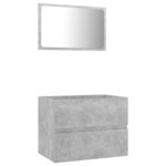 vidaXL Ensemble de meubles de salle de bain 2 Pièces gris béton