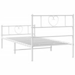 vidaXL Cadre de lit métal sans matelas avec pied de lit blanc 90x190cm