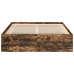 vidaXL Cadre de lit sans matelas chêne fumé 140x190 cm