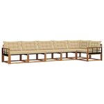 vidaXL Ensemble de canapés d'extérieur 6 pc Naturel et Beige