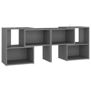 vidaXL Meuble TV Gris 104x30x52 cm Bois d'ingénierie