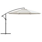 vidaXL Parasol de jardin en porte-à-faux 3 5 m blanc sable