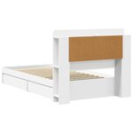 vidaXL Cadre de lit avec rangement Blanc 75 x 190 cm Bois d'ingénierie