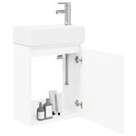 vidaXL Meuble de salle de bain avec robinet Blanc 45 5 x 22 5 x 84 cm