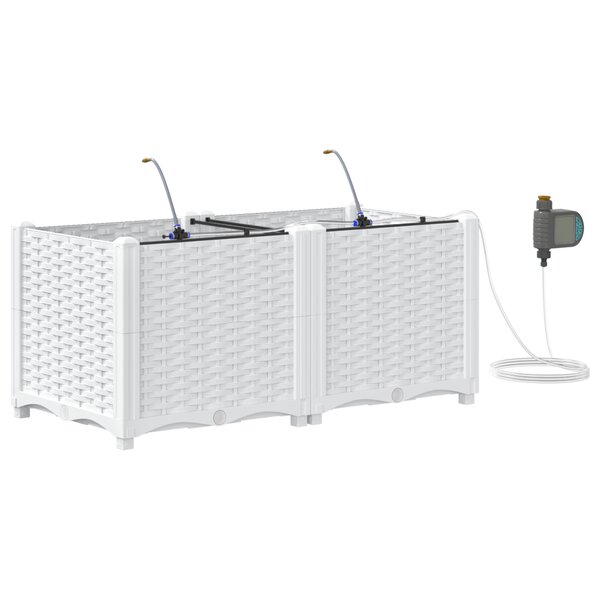 vidaXL Jardinières de jardin 1 pc Blanc 80 x 40 x 37.5 cm Plastique
