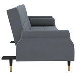 vidaXL Canapé-lit avec coussins gris foncé velours