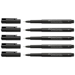 Feutre encre de chine PITT artist pen Pointe SuperFine 0 3 mm Noir x 5 FABER-CASTELL