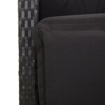 vidaXL Ensemble à manger de jardin coussins 5Pièces Noir Résine tressée