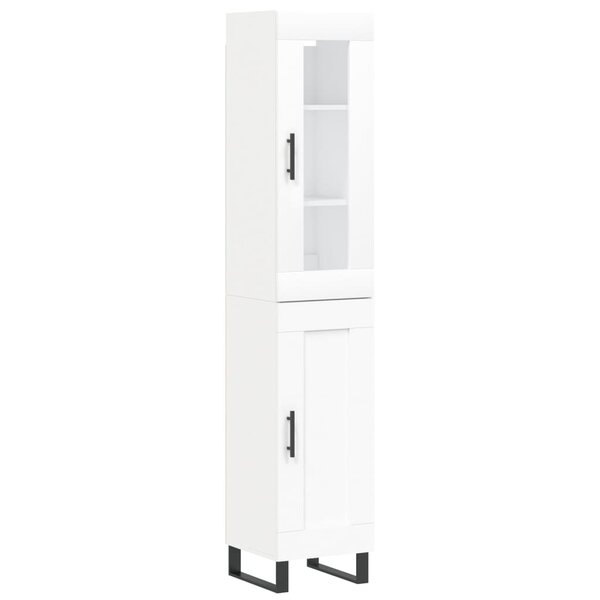 vidaXL Buffet haut Blanc 34 5x34x180 cm Bois d'ingénierie