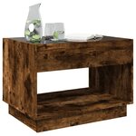 vidaXL Table basse avec LED infini chêne fumé 70x50x50 cm