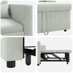 vidaXL Sofa-lit convertible 3-en-1 en velours gris clair