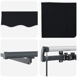 vidaXL Auvent Rétractable Noir 450 × 300 cm tissu