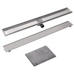 vidaXL Drain de douche linéaire 1030 x 140 mm Acier inoxydable