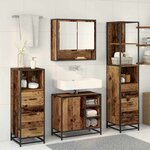 vidaXL Ensemble de mobilier de salle de bain 4 Pièces Bois Ancien