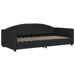 vidaXL Lit de jour avec gigogne et tiroirs noir 90x190 cm tissu