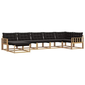 vidaXL Ensemble de canapés d'extérieur 7 pc Blanc et noir