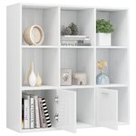 vidaXL Bibliothèque Blanc brillant 98x30x98 cm Bois d’ingénierie