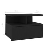vidaXL Tables de chevet flottantes 2 Pièces Noir Bois d'ingénierie