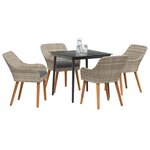vidaXL Ensemble de salle à manger pour jardin 5 Pièces Gris clair