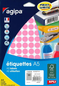 960 Étiquettes Rose Ø 15