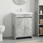 vidaXL Meuble sous lavabo de salle de bain Gris béton