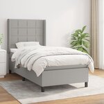 vidaXL Sommier à lattes de lit avec matelas Gris clair 100x200cm Tissu