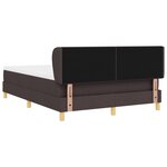 Lit avec sommier à ressorts et matelas vidaXL - Marron foncé  140x200 cm  Tissu