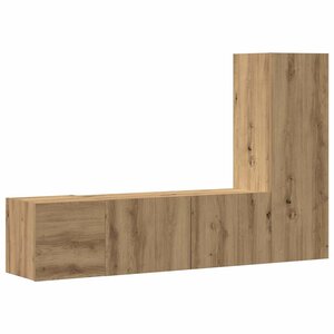 vidaXL Meubles TV muraux 3 Pièces chêne artisanal bois d'ingénierie
