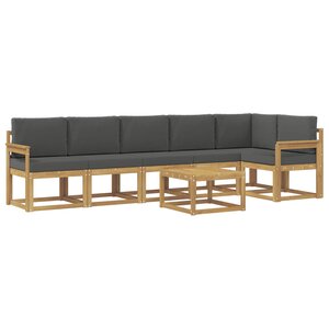 vidaXL Ensemble de canapés d'extérieur 7 Pièces Blanc et anthracite
