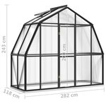 vidaXL Serre avec cadre de base anthracite 3 3 m² aluminium
