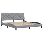 vidaXL Cadre de lit avec LED sans matelas gris clair 180x200 cm tissu