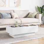 vidaXL Table basse avec LED blanc 90x50x30 cm bois d'ingénierie