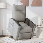 vidaXL Fauteuil de massage inclinable gris nuage tissu