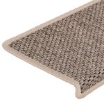 vidaXL Tapis d'escalier autocollants 15 Pièces 65x21x4 cm Beige foncé