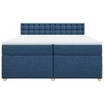 vidaXL Sommier à lattes de lit avec matelas Bleu 200x200 cm Tissu