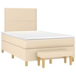 vidaXL Sommier à lattes de lit avec matelas crème 120x190 cm tissu