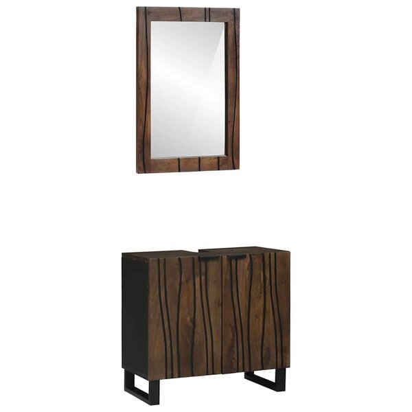 vidaXL Ensemble de mobilier de salle de bain 2 Pièces Noisette Marron