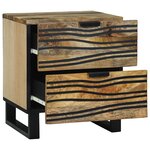 vidaXL Cabinet de chevet 40x33.5x46 cm en bois solide de mangue et bois aggloméré