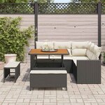 vidaXL Ensemble de canapé de jardin 8 Pièces Noir polyrotin