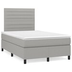 vidaXL Sommier à lattes de lit matelas LED gris clair 120x190 cm tissu