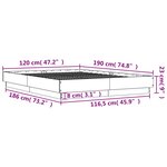 vidaXL Cadre de lit avec lumières LED sonoma gris 120x190 cm