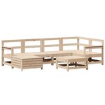 vidaXL Salon de jardin 7 Pièces bois de pin massif