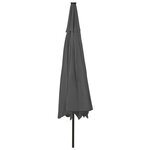 vidaXL Parasol de jardin avec lumières LED et mât en métal anthracite