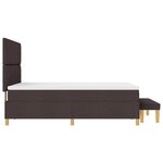 vidaXL Lit Box Spring avec Matelas & Banc Marron Foncé 140x200 cm Tissu