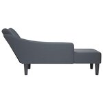 vidaXL Fauteuil long avec accoudoir droit gris foncé velours