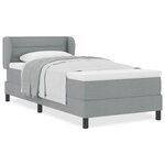 Lits Box Spring vidaXL avec Matelas Gris Clair 90x190 cm Tissu