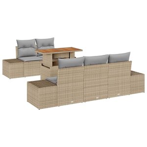 vidaXL Ensemble de salle à manger pour jardin 6 Pièces Beige et gris