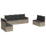 vidaXL Salon de jardin 8 Pièces avec coussins gris clair résine tressée
