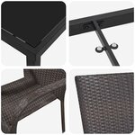 vidaXL Ensemble de salle à manger pour jardin 7 Pièces Marron